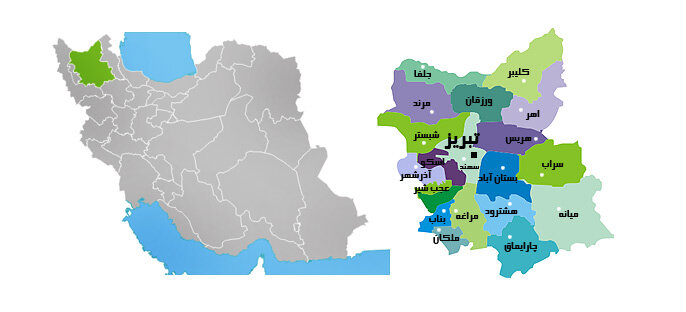 استان آذربایجان شرقی در چهار راه ارتباطی ایران اروپا و کشورهای سی آی اس قرار گرفته است
