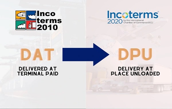 دلیل تغییر DAT به DPU این است که اتاق بازرگانی بین‌المللی برای تحویل کالا خلأ دید که فروشنده مسئولیت تخلیه و تحویل کالا را در نقطه‌ای غیر از گمرک پذیرفت.